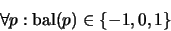 \begin{displaymath}
\forall p: \textrm{bal}(p) \in \{-1,0,1\}
\end{displaymath}