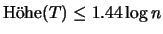 $ \textrm{H\uml ohe}(T) \leq 1.44 \log n $